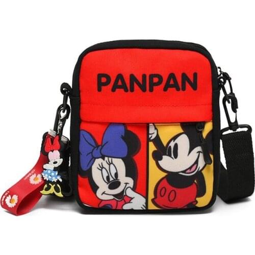 Disney Canvas small mickey mouse shoulder bag female bag new cute cartoon Minnie bag cartoon casual shoulder messenger bag