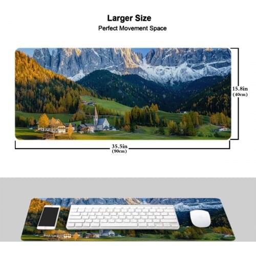 Artistic Landscape Small Rubber Mousepad Computer Gaming Mousepad Anti-slip Natural Rubber with Locking Edge Gaming Mouse Mat
