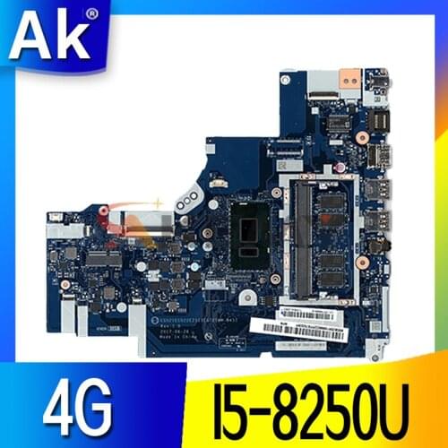 For Lenovo Ideapad 320-15IKB 320-17IKB Laptop Motherboard With I5-8250U CPU 4GB RAM DDR4 5B20P99234 NM-B451 DDR4 MB 100% Tested