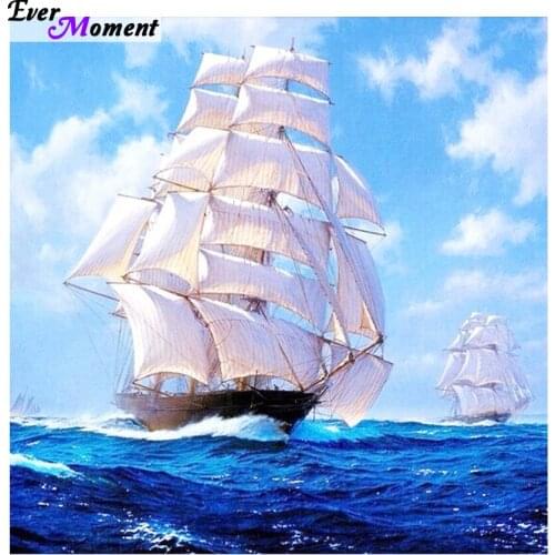 5D Full Diy diamond painting mosaic handmade scenic Ship sea cross stitch crystal square diamond sets Diamond embroidery ASF337