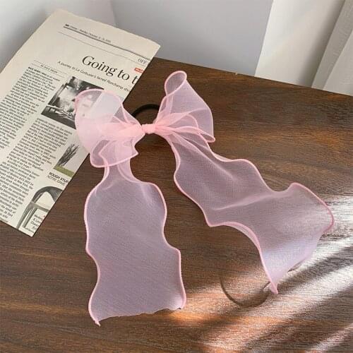New Fashion Small Fresh Organza Hair Band Bow Tie Elastic Hair Bands Rubber Band Hair Accessories Headdress