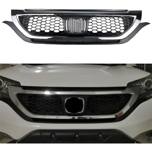 Fit for Honda CRV C-RV grille trim accessories 2012-2015 bumper separator Honeycomb black silver grille Front racing grill