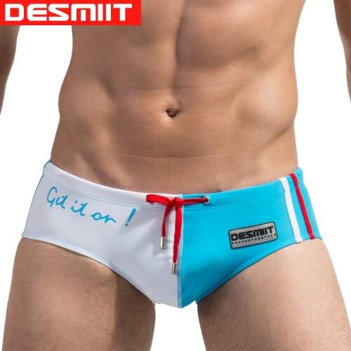 Desmiit Brand Mens swimming trunks for Men Swimsuits Man Water RepellentGay Sexy Swim Briefs Shorts Beach