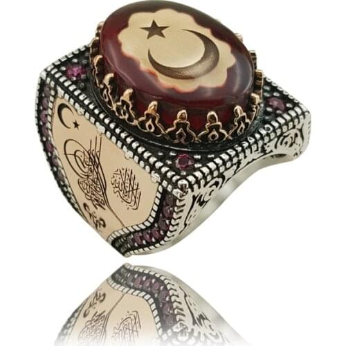 Silver Ring Silver Men Ring Turkish Ring Ottoman Ring Moon Star Ring Ring for Men