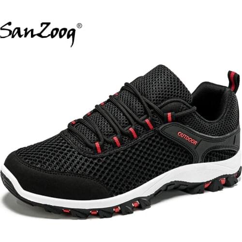 Mesh Men Casual Shoes Summer Outdoor Hiking Shoes Breathable Trekking Sneakers Walking New 2021