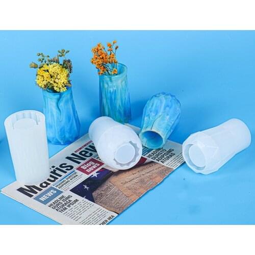 Concrete Plant Silicone Vase Flower Pot Mold DIY Cement Mold Clay Craft pen Holder Origami Shape Flower Pot Mold