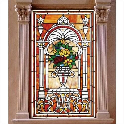 Custom Size Church Art Glass Film No Glue Static Cling Doors Drop-Shipping Static Cling Film Wardrobe Window Sticker 40cmx60cm