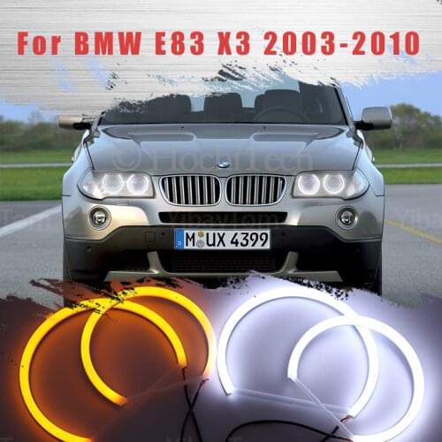 LED SMD Cotton Light Switchback Angel Eye Halo Ring DRL Kit for BMW E83 X3 2003-2010