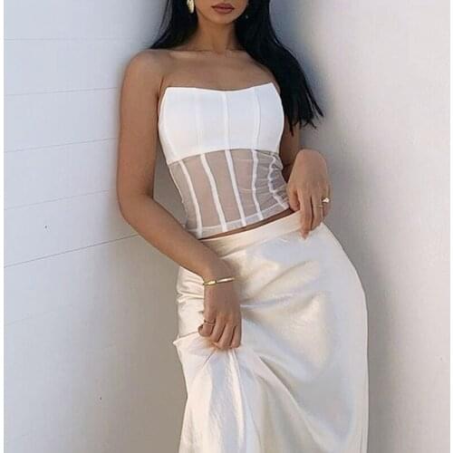 Solid Color Sexy Corset Crop Top Women Club Party Short Tube Bustier Top Off Shoulder Tank Top