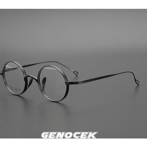 Luxury Vintage Titanium Round Glasses Frame Men Women Myopia Optical Prescription Eyeglasses Frame Brand Designer Eyewear Frames