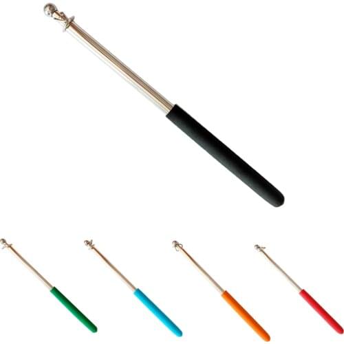 1m Telescopic Stainless Steel Flagpole Extendable Banner Guide Pole Teachers Pointer, 5 Colors Available