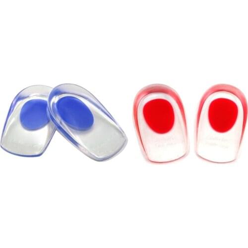 1 Pair Soft Silicone Increase Heel Cup Support Pad Gel Shock Cushion Orthotic Insole Plantar Foot Care Half-height Mat