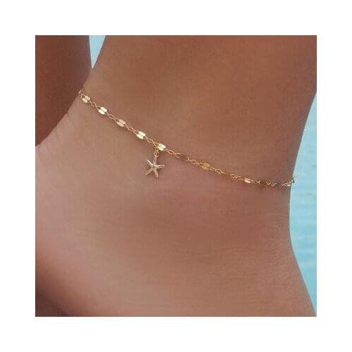 1pc Boho Sea Star Women Anklet Foot Chain Jewelry Anklet Bracelet Jewelry Accessories Foot Gift