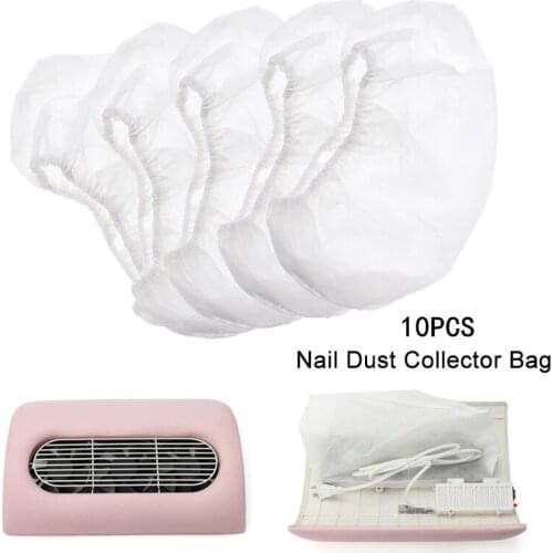 10pcs White Nail Dust Collector Bag Non-woven Replacement Bag For Manicure Art Dust Suction Machine Vacuum Cleaner Cleaning Tool