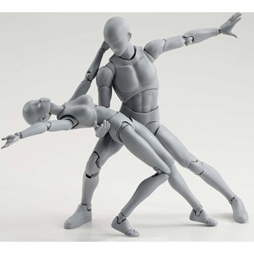 13cm Artist Art Painting Anime Figure Sketch Draw Male Female Movable Body Chan Joint Action Figure Toy Model Draw Mannequin 001