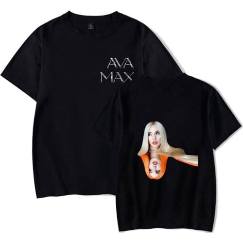 2021 Ava Max T shirt Men Women O-neck Collar Cotton Tees OMG Print Short Sleeve Boy Girls T-shirt Harajuku Summer Loose Tops
