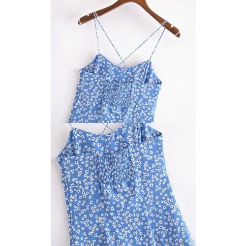 2021 KoukiMa Summer Mini Dress Women Ruffles Beach Backless Spageetti Strap Dresses Floral Print Sundress Party Sexy Dress