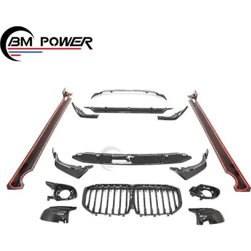 2021 New Style X7 Series G07 Mbm Body Kit For X7 Series G07 Front Grille Front Lip Diffuser And Side Mirror Cover