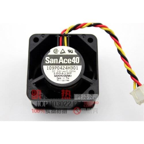 4CM 4028 109P0424H301DC24V 0.095A cabinet three-wire double ball fan