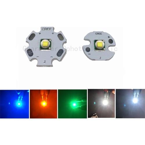 5PCS CREE XML XM-L T6 LED U2 10W Cold White Warm White Blue Red Green UV LED Emitter Diode with 12mm 14mm 16mm 20mm PCB for DIY