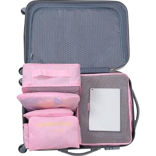 6pcs/set High-grade Suitcase Organizer Shoes Organizer Set Luggage Organizer Laundry Pouchs packing Set Travel Storage Bag