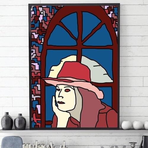 Abstract Girl Dreaming Poster Modern Wall Art Canvas Painting Fashion Living Room Bedroom Nordic Home Decoration Frameless