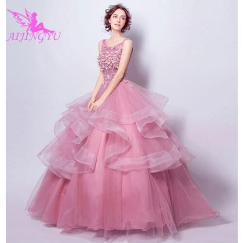 AIJINGYU 2021 2020 communion Customized new hot selling cheap ball gown lace up back formal bride dresses wedding dress TJ595