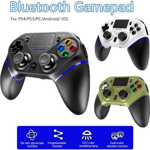 Bluetooth Gamepad Wireless Game Controller With Six-axis Dual Vibration Function Support Programming For PS4 PS3 PC Mobile Phone