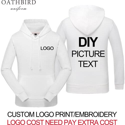 Design Your Own LOGO HOODIE- Add Image and Text Personalized Hooded Sweatshirts digital printing or embroidery logo