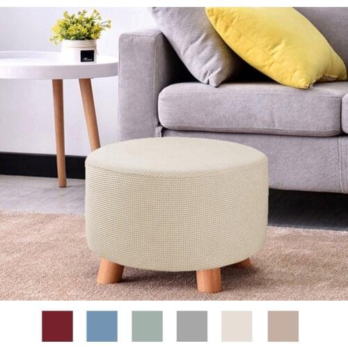 Elastic Ottoman Round Covers Stretch Storage Ottoman Slipcover Protector Spandex Footstool Sofa Foot Rest Stool Covers
