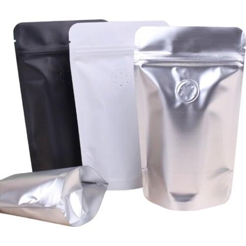 Ferimo 10pcs Stand up zip lock bag 50g coffee beans packaging storage bags air valve seal sealing pouch candy gift package