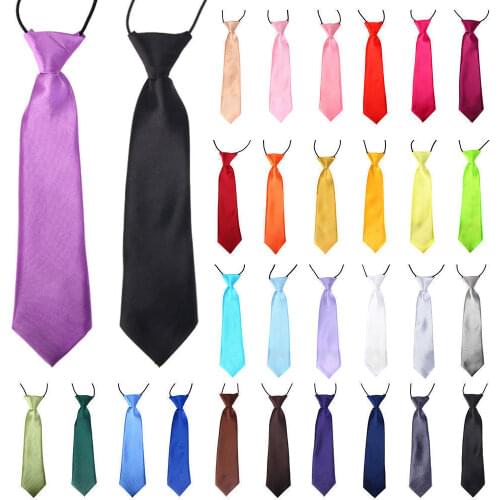 Solid Neck Tie Bow Ties Wear for Children Boys Girls Students Kid Necktie Stage Performance Photograph Graduation Ceremony Black