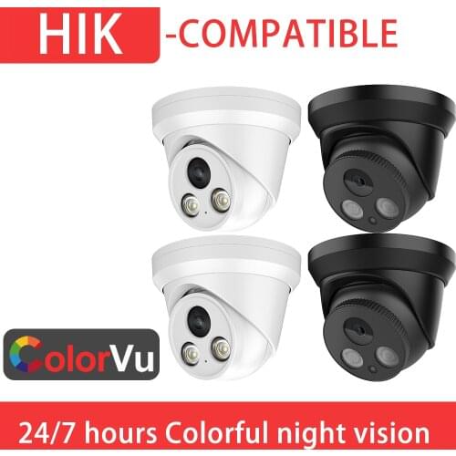 Hikvision Compatible 2MP 5MP 4PCS WholeSale ColorVu POE IP Camera Security IR 30m ONVIF H.265 Plug&play with Hikvision NVR