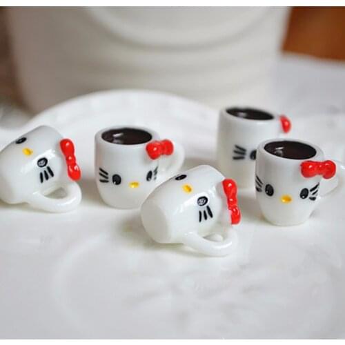 6pcs Dollhouse Miniature Milk Coffee Cup Model Drink Pretend Play food 1/12 Scale Doll Kitchen Toys