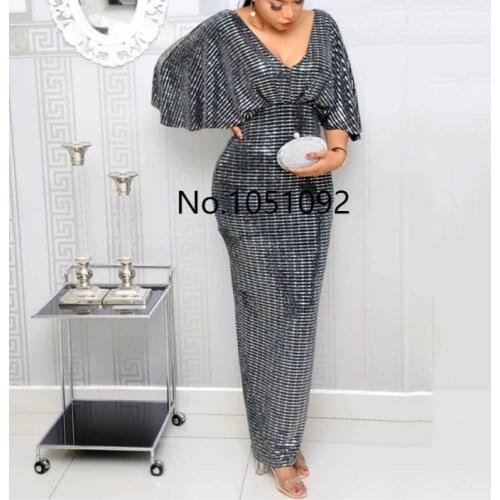 Summer Sexy Club Luxury Gray Party Women Long Pencil Dresses Tunic High Waist Backless Female Sequin Glitter Evening Maxi Dress