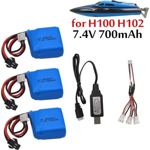 Upgrade 7.4V 700mAh Li-ion Battery For H100 H102 Boat 7.4v Li-ion Battery For S1 S2 S3 S4 S5 High Speed RC Boat Battery