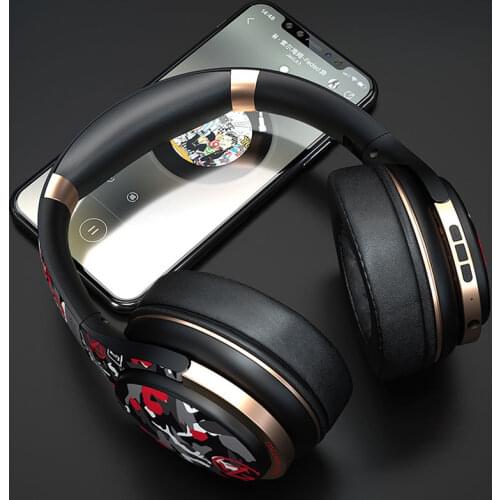 Fashionable Graffiti Headset Bluetooth Headset High-resolution Audio Wireless Bluetooth Earphone with Microphone
