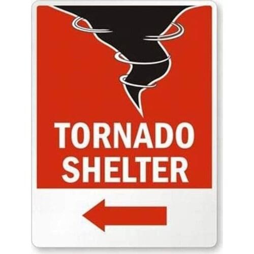 Tornado Shelter Retro Metal Tin Signs Vintage Look Sign Poster Plaque for Store, Bar, Home Wall Decor 8 X 12 Inch