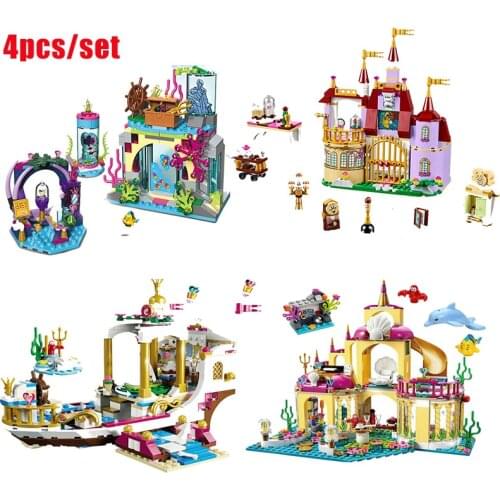 New Disney classic animated mermaid series building model building blocks girl boy toy set childrens toy gift