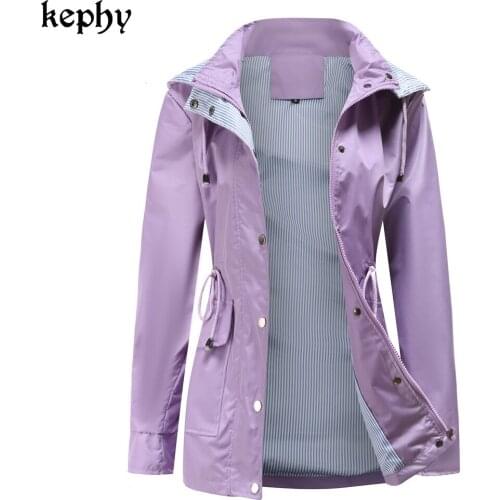 2021 new Women autumn winter detachable hat windbreaker womens casual plus size coat raincoat fall trench coat for women