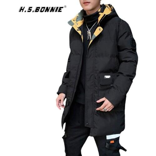 2019 New Arrival Thick Warm Thermal Jacket Outdoor Windproof Casual Male Clothing Mens Winter Long Coat Black Hooded Parka