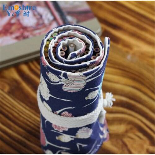 New Arrival Stationery Cotton Canvas Handmade Creative Curtain Ballet Girl Color Lead Pencil Case Large Capacity Pencil Bag B058