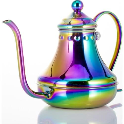 New magic color double-layer stainless steel filter press hand coffee pot thermal insulation tea pot coffee pot