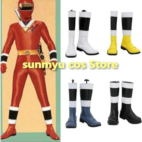 Customize,Free Shipping! Ninja Sentai Kakuranger Ninja Black Jiraiya boots Shoes Cosplay Custom Size Halloween