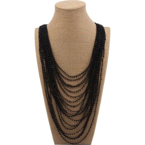 Beadsland Multiple layers glass pearls necklace for Women crochet necklace Fashion Jewelry