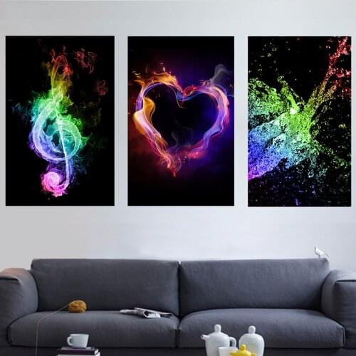Poster Frame HD Printed Modern Canvas Home Decor 3 Panel Abstract Color Symbol Painting Wall Art Modular Living Room Pictures