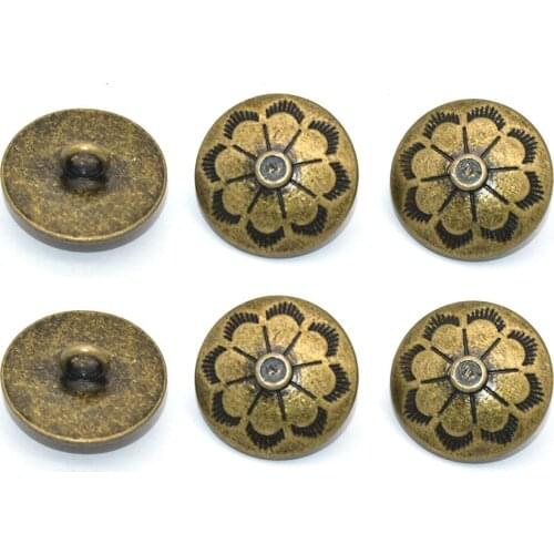 Carved Flower Buttons Sewing Buttons Vintage Shank Buttons Suit Buttons Coat Button Edge Buttons Anchor Buttons Clothing Leather