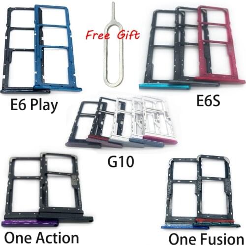 Micro Nano SIM Card Holder Tray Slot Holder Adapter Socket For Moto E6 Play E6S G10 One Action One Fusion + Pin