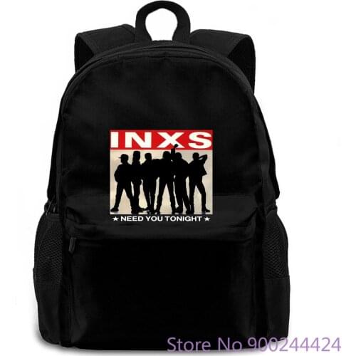 For INX Black Printed Harajuku Rick women men backpack laptop travel school adult student