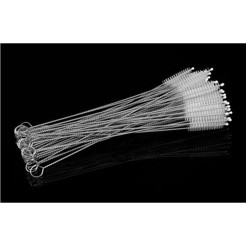 17.5 cm clean Stainless steel straw brush silicone bottle brush nylon tube brush childrens kettle cleaning brush